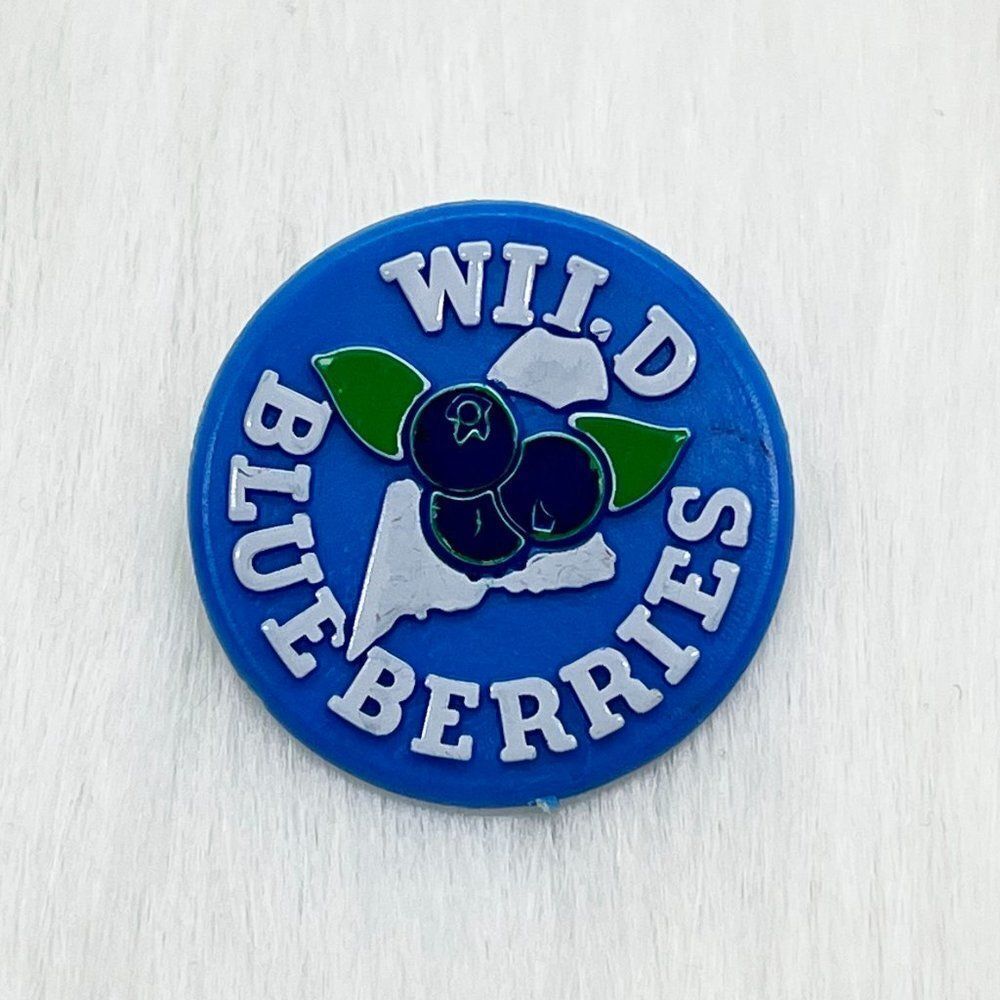 🔮 5/$25 Vintage Maine‎ Wild Blueberries Pin